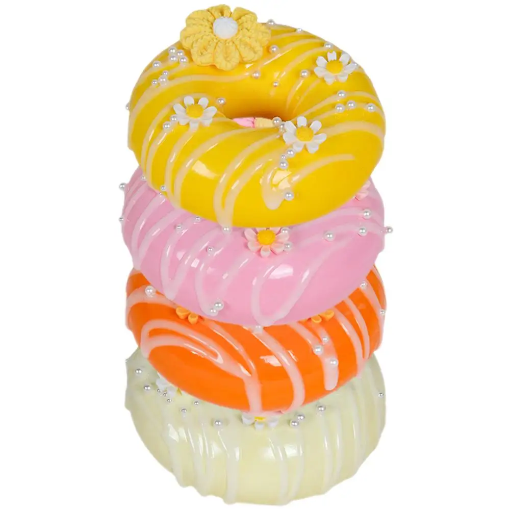 

4pcs Realistic Donuts Faux Doughnuts Toy Artificial Cake Decor Lifelike Dessert Models Props Simulation Food Teaching Tools