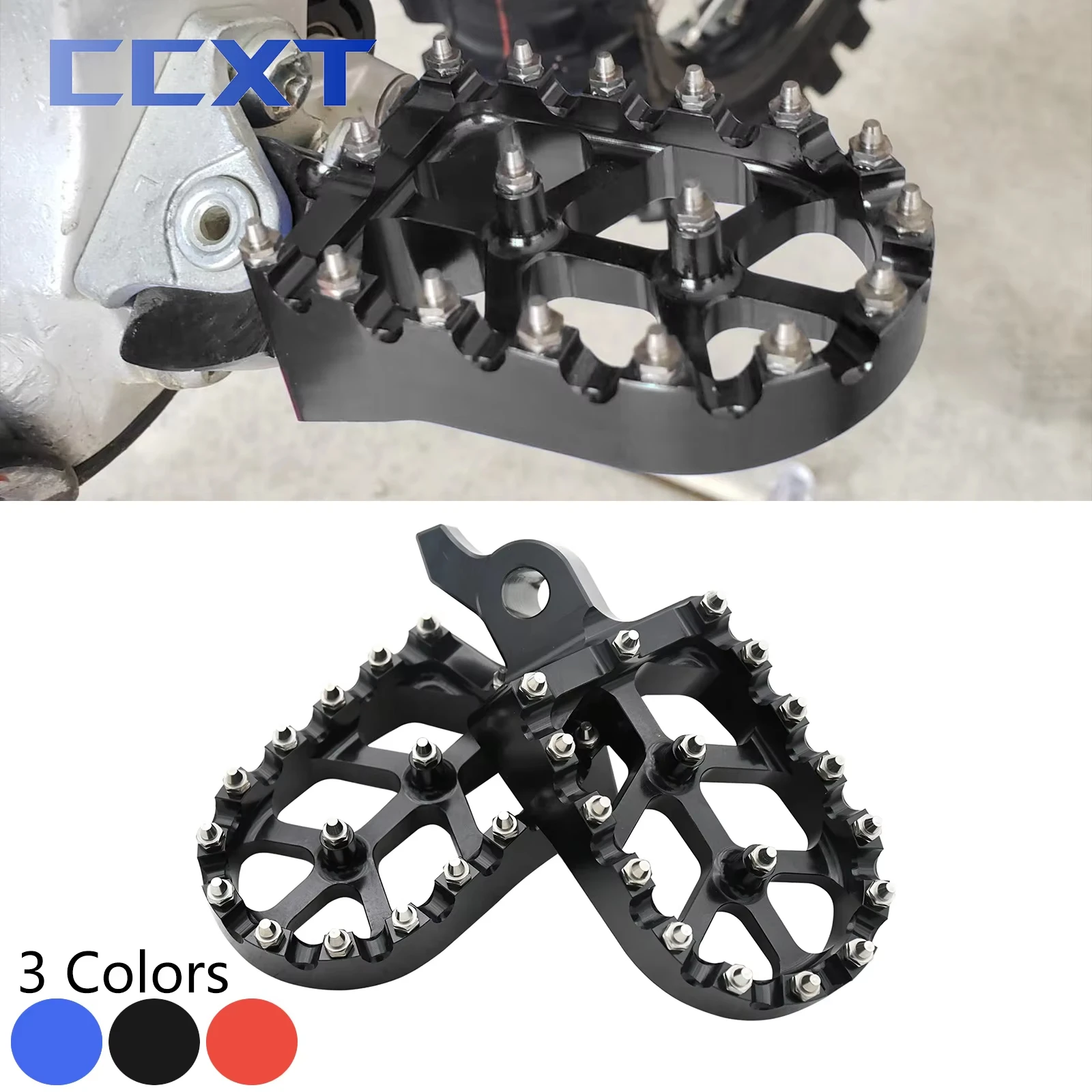 

Motorcycle CNC Aluminum Foot Pegs Pedals Rests Footpegs Footrest Fit For Yamaha YZ250F YZ450FX WR450F 2024 YZ450F 2023-2024