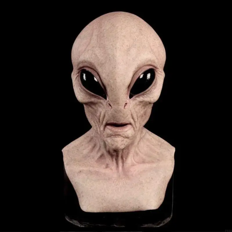 P88A ฮาโลวีนเต็มรูปแบบสำหรับหัว Latex หน้ากาก Creppy Big Eyes ต่างดาวสำหรับตุ๊กตาหมวกแปลก UFO คอสเพลย์ปาร์ตี้