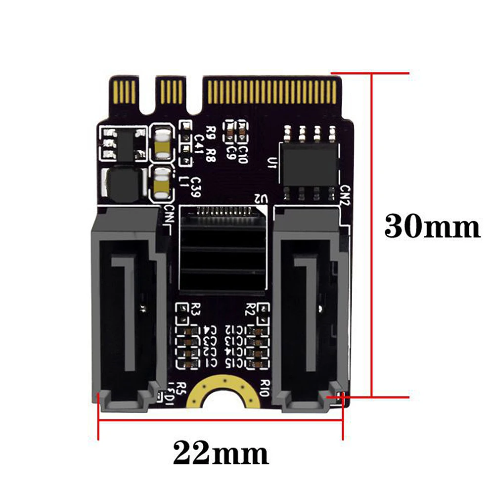 M2 To SATA3.0 Adapter Card PCI-E3.0 KEY A + E WIFI M.2 To SATA JMB582 Chip for PC Servers Consumer Electronics/Storage Device