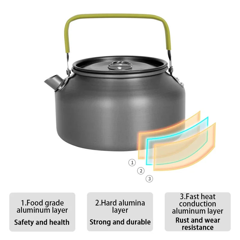 Water Kettle Portable Ultralight Titainum or Aluminum Camping Water Kettle Outdoor Coffee Pot Teapot Home Hiking and Picnic