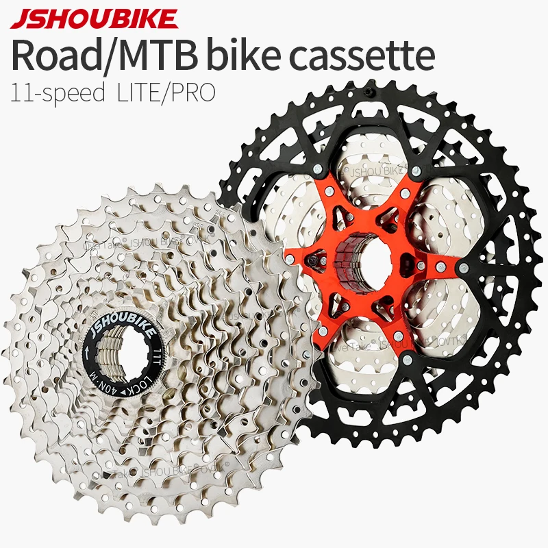 JSHOUBIKE Cassettte 11s Road MTB Bicycle PRO 25/28/32/36/40/42/46/50T LITE 46/50/52T Hollow Flywheel For HG hub Bike Accessories