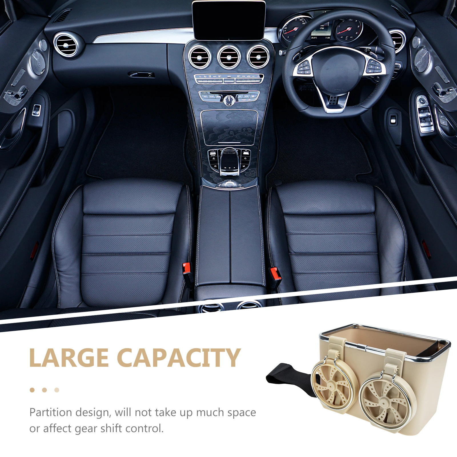 

Car Storage Box Large Capacity ABS Stainless Steel Cup Holder Adjustable Foldable Middle Console ganizer Car Seat Clutter