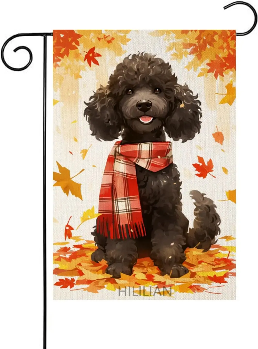 Poodle Garden Flag Home Garden Welcome Dog Fall Yard Flag, 12x18 Inch, Double Sided for Outdoor Fall House Yard(3516)