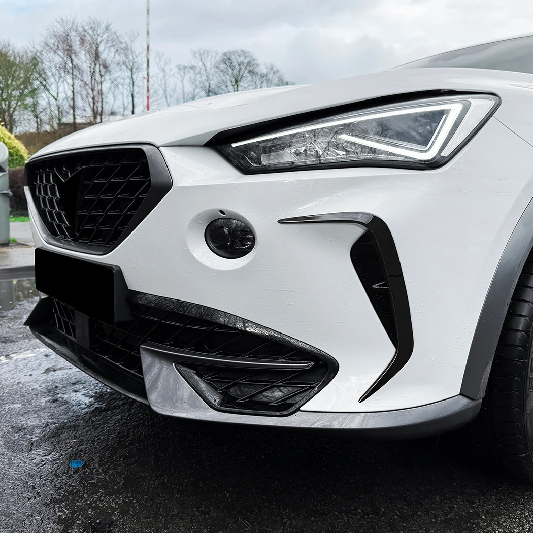 Für Cupra Formentor MK1 2020-2024 Auto Frontstoßstangenabdeckung Windmesser ABS Glänzend Schwarz Nebelscheinwerfer-Zierleiste Lichtblende – Detail 5