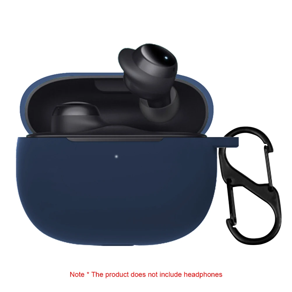 Защитный чехол из жидкого силикона с металлическим крючком, портативный чехол для беспроводной гарнитуры, полноразмерный противоударный чехол для Redmi Buds 3 Lite