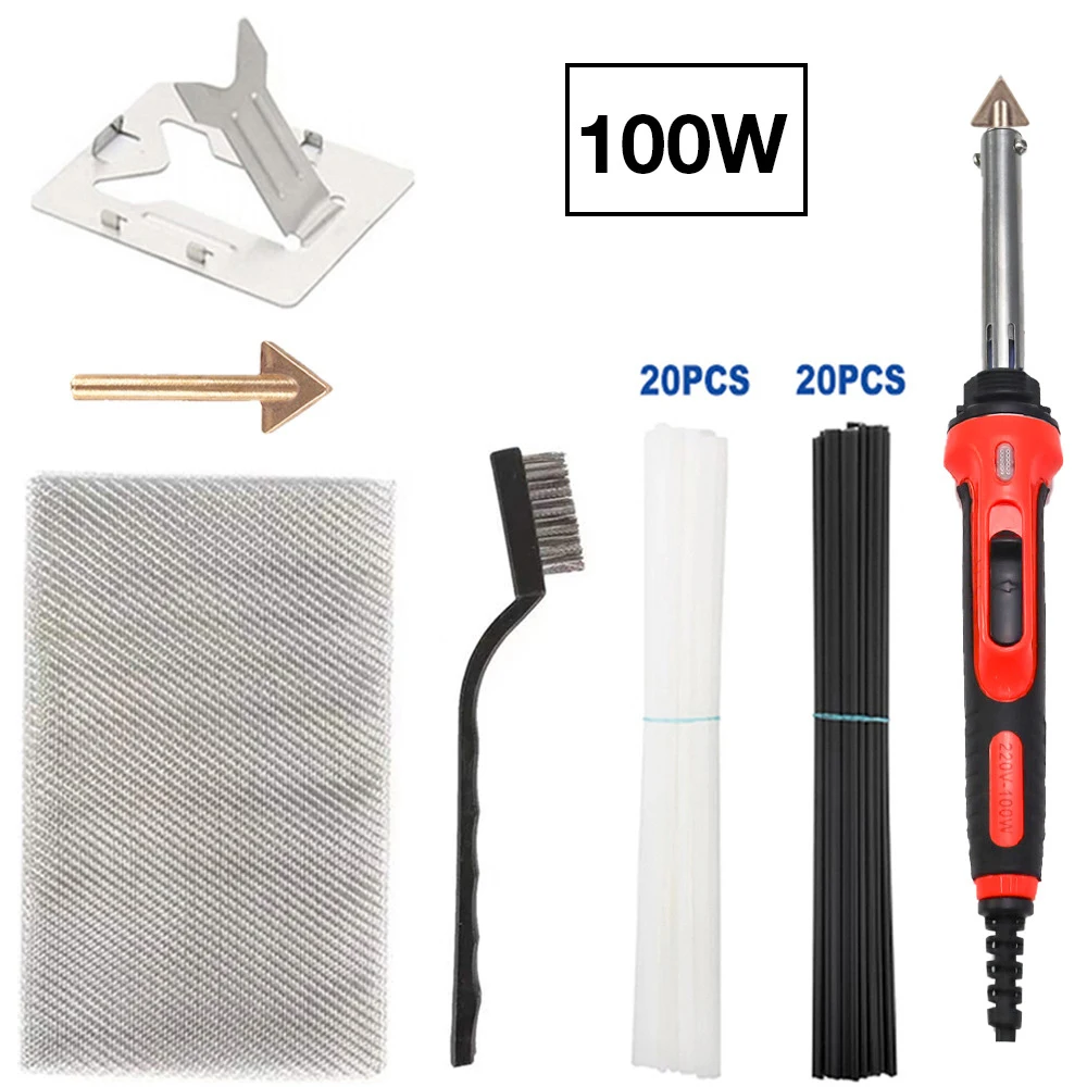

100W Plastic Welders Welding Repair Kit Car Bumper Soldering Iron Temperature Controlled Station Tool For Auto Body Repair