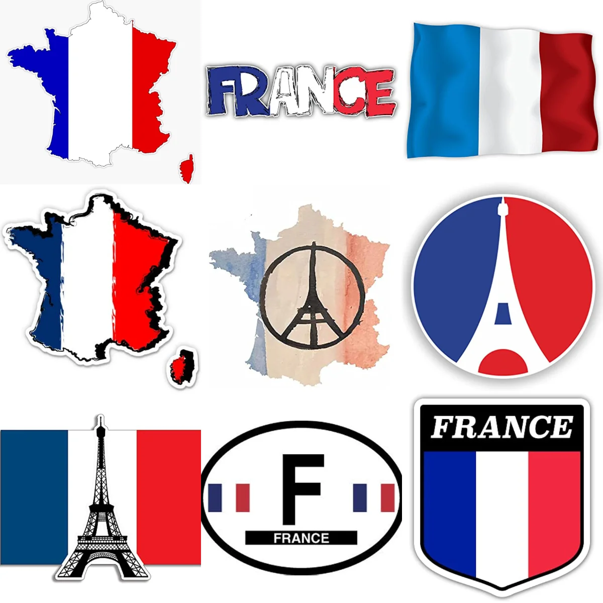 

F France flag map emblem creative waterproof Stickers for car bicycle helmet window Fridge room wall Decoration Accessories