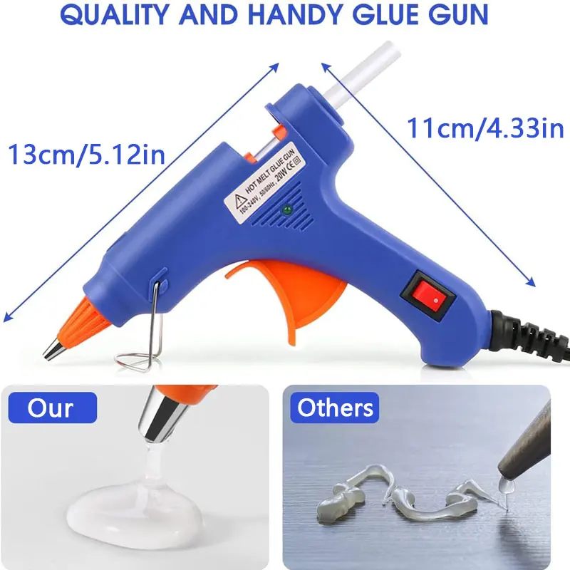 Imagem -02 - Kit Mini Pistola de Cola Quente para Artesanato Escolar Artes Faça Você Mesmo Reparos Rápidos do Derretimento Ferramenta do Reparo do Carro 30 ou 10 Varas de Cola 20w