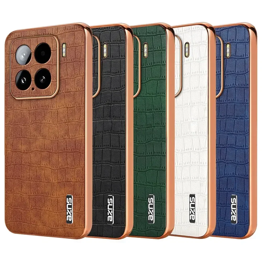 

For Xiaomi 15 Pro Case Luxury Fashion Crocodile Pattern Electroplating Design Leather Phone Case For Xiaomi 15 Pro Back Cover
