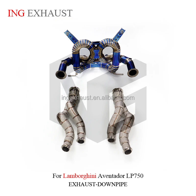 ING For Lamborghini Aventador LP750 full set Exhaust Pipe Titanium Alloy Catback Exhaust Auto Performance Parts