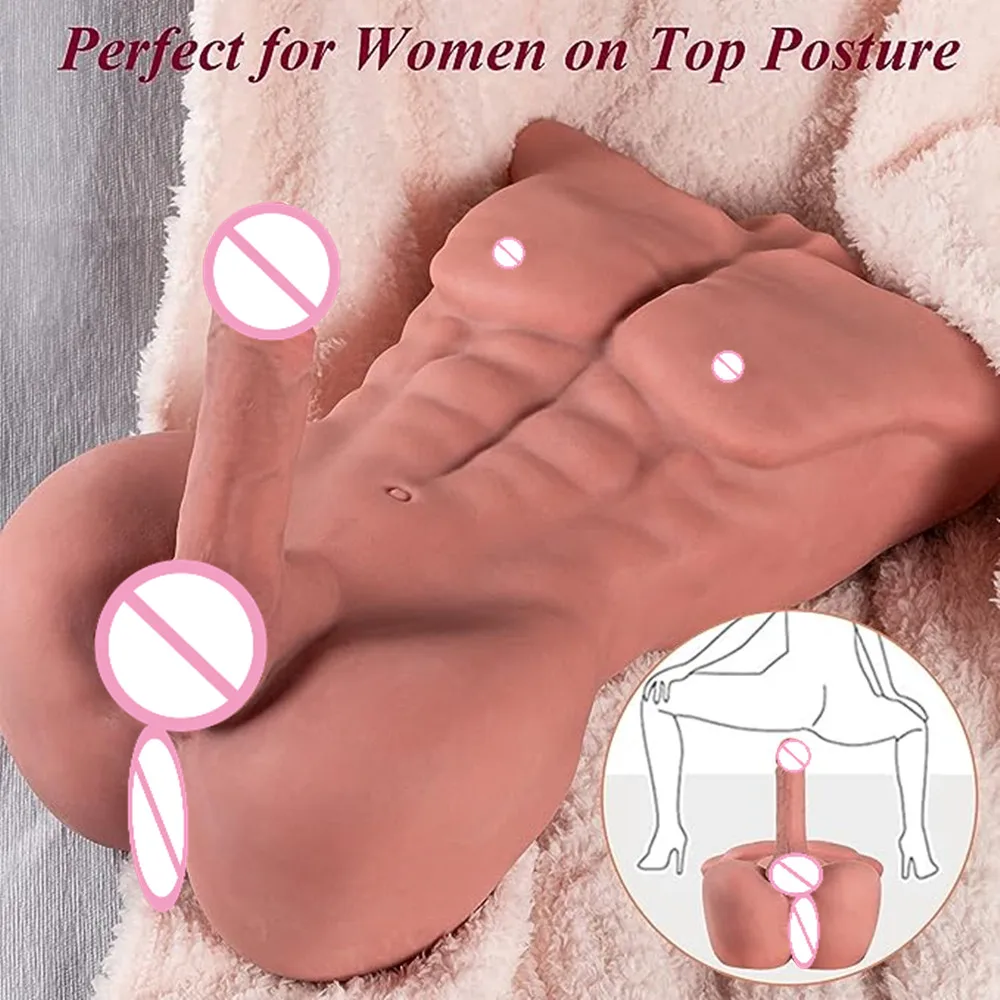 Half Torso Man Plastic Body Sex Doll For Women Big Dildo Anal Plug Vagina Stimultion Unisex Masturbator Male Adult Goods Sexshop