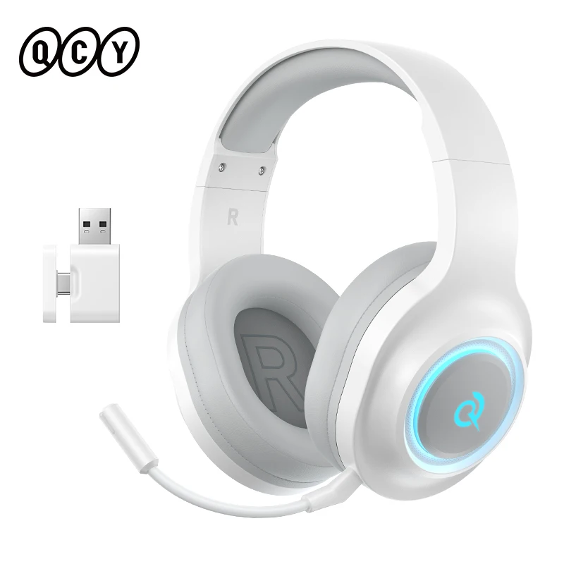 QCY Heroad V200 draadloze gaming-hoofdtelefoon Bluetooth 6.0 over-ear hoofdtelefoon 50 mm driver 20 ms lage latentie RGB-headsets 240 uur tijd