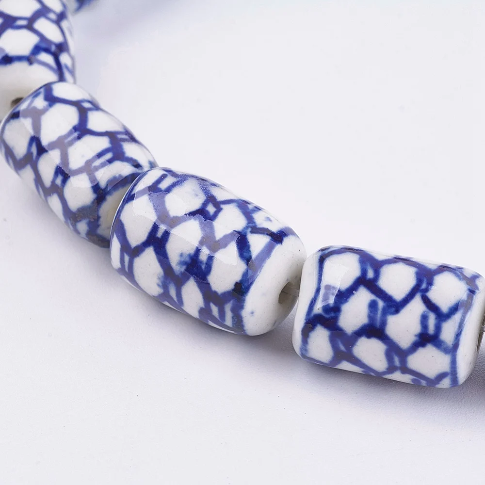 

PandaHall 20pcs Handmade Blue and White Porcelain Beads, Medium Blue Ceramic Beads for Jewelry Making, Chinese Style DIY