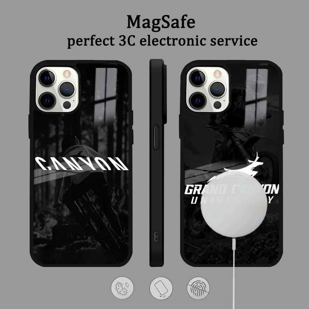 C-Canyon Bicycles Phone Case For IPhone 16 15 14 13 12 11 Pro Max Plus Mini Magsafe Mirror Wireless Magnetic Cover