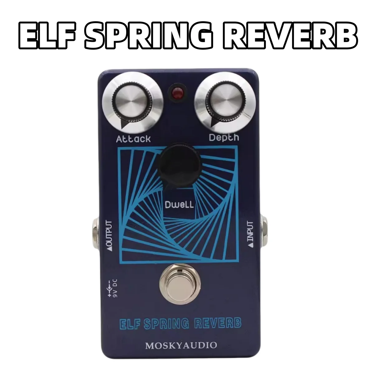 Mosky ELF Spring Reverb Effect Pedal,Vintage Voiced Reverb Guitar Pedal with Attack/Depth/Dwell Control/Guitar Effect Pedal