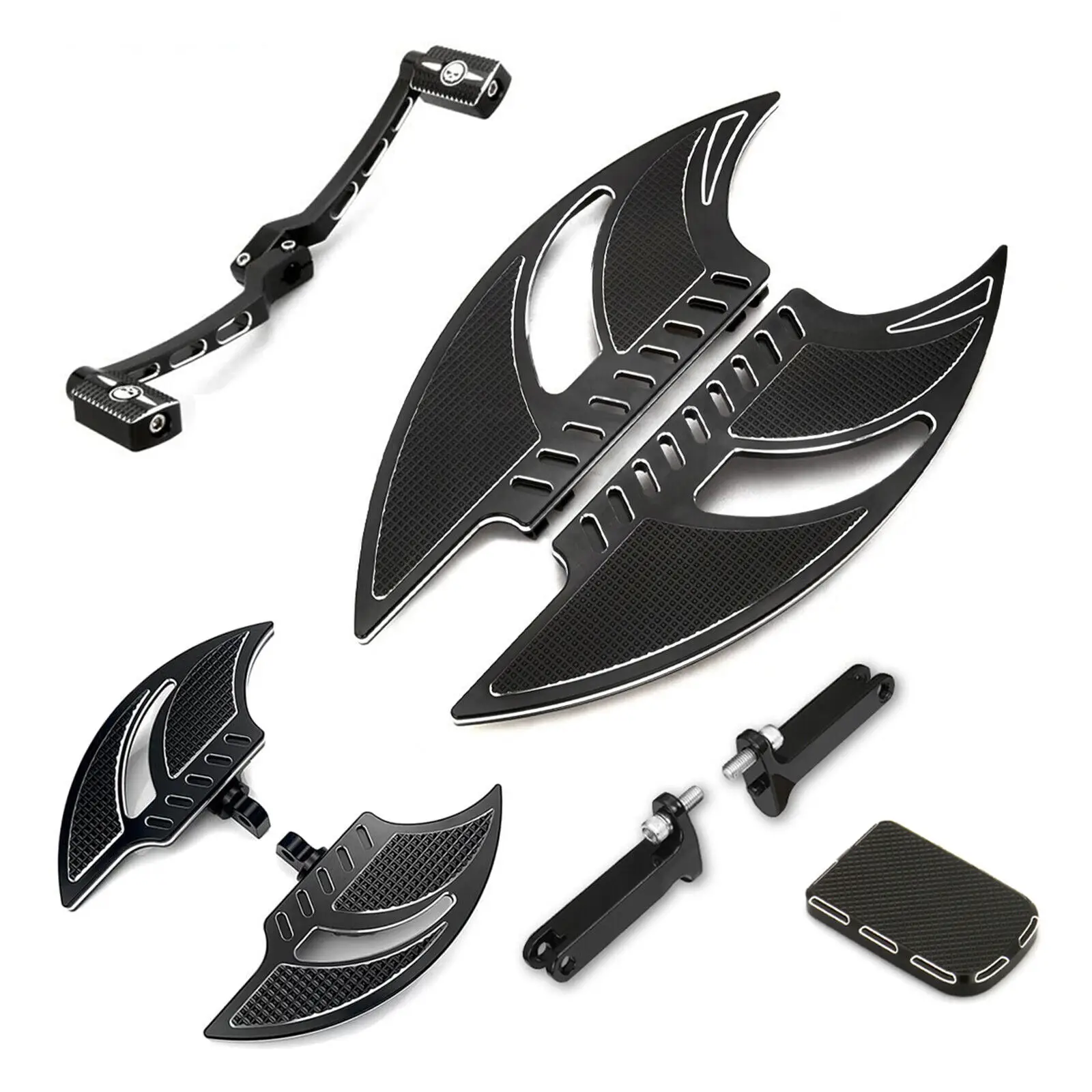 

For Harley Road king FLHR Road king FLHX 1980-up Black Floorboards Heel Toe Shift Levers Rear Foot Boards Pedal