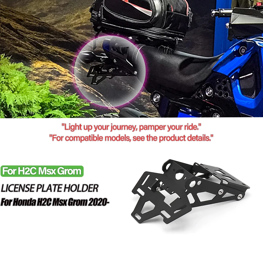 

Motorcycle Accessories H2C MSX GROM Tail Fender Eliminator License Plate Holder LED Light For HONDA H2C Msx Grom 2020 2021 2022