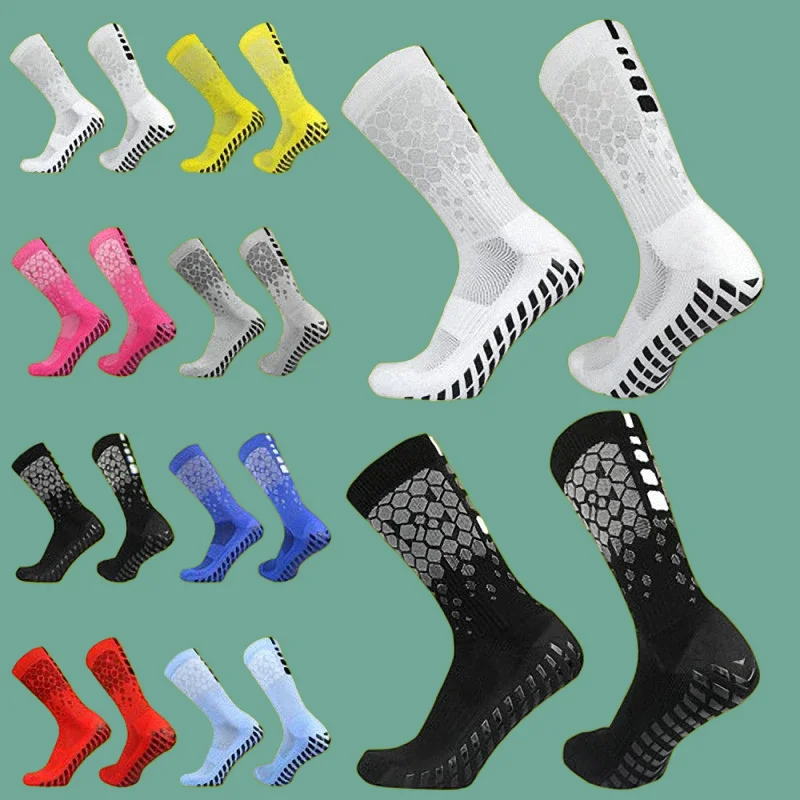 

3/5 Pairs High Quality Men Women Football Sports Socks Honeycomb Graphics Breathable Arrow Silicone Anti Slip Grip Soccer Socks