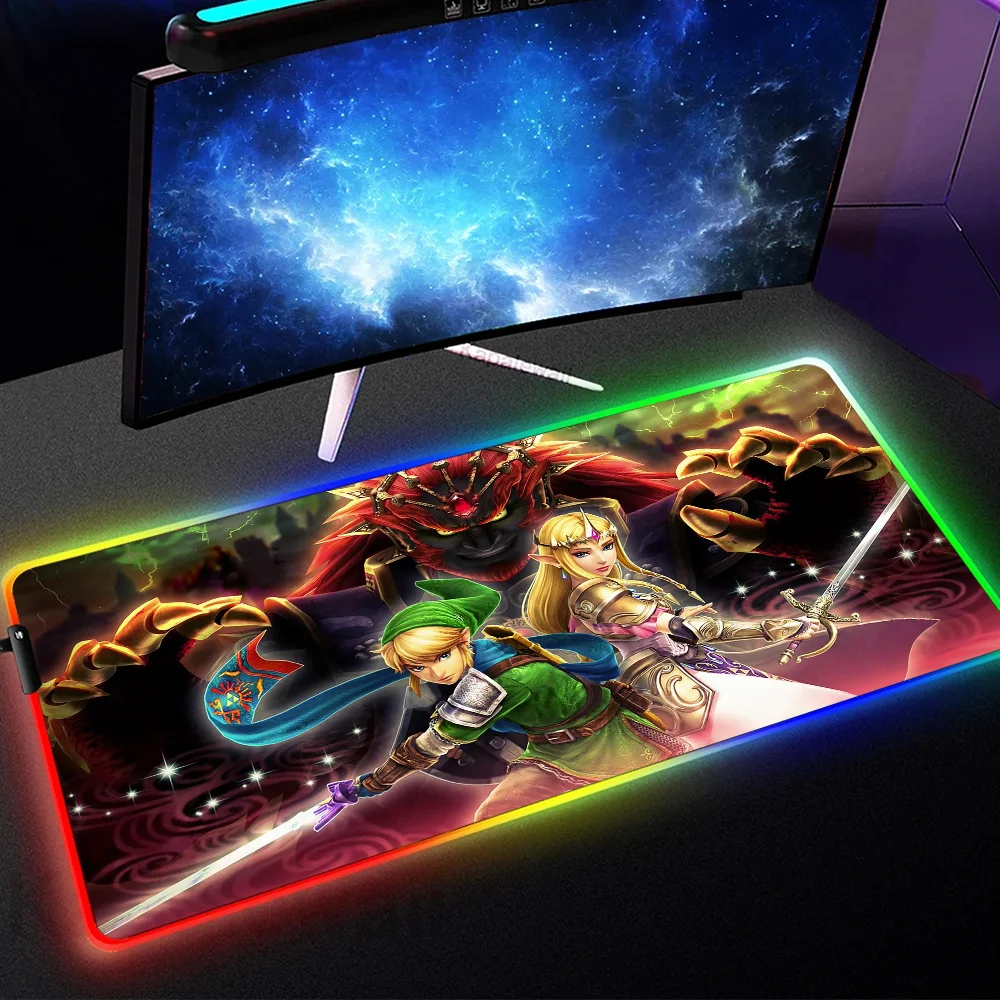 

Zeldas Of Legends Mousepad RGB Mouse Pad Steelseries Laptop Mat Gaming Backlit Keyboard Gamer Girl Table Pads Deskpad Mausepad