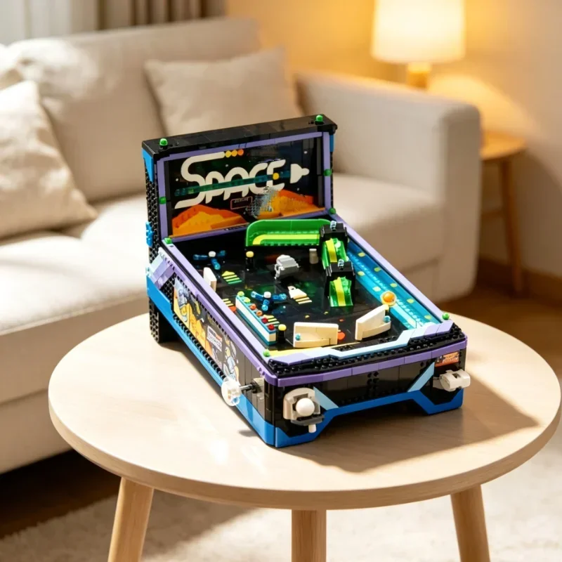 2274PCS Model Arcade Pinball Machine Building Blocks Room Decor Bricks Toys Full-featured Arcade Game Suitable for Adults