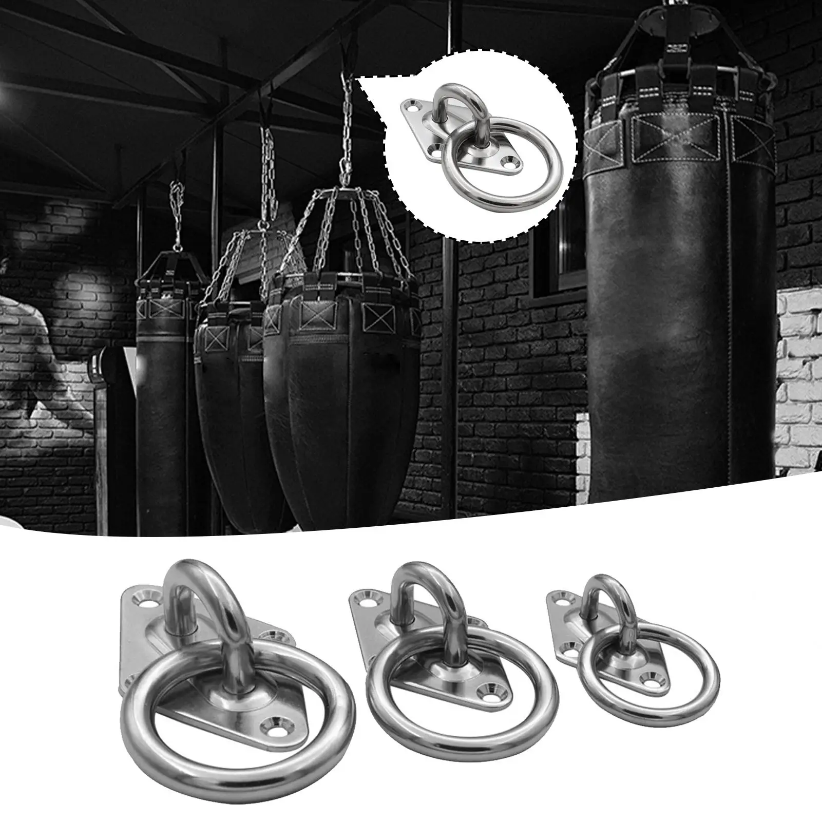 

4pcs Stainless Steel Kayak Track Holder Hanger Heavy Duty Mount Wall Boat Ceiling Hanger Ring Garage Hammock MultifunctionalTool