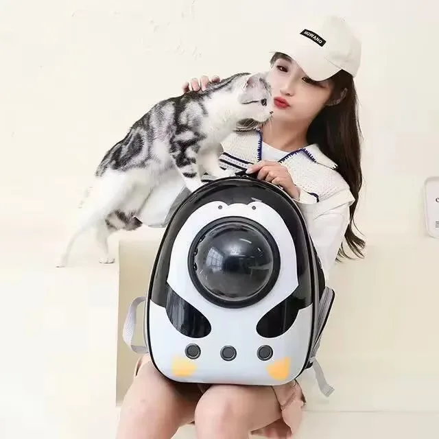 FurstarCat Outing Bag Portable Shoulder Pet Backpack Panoramic Transparent Backpack Cat Cage Space Capsule Can Open Sideways