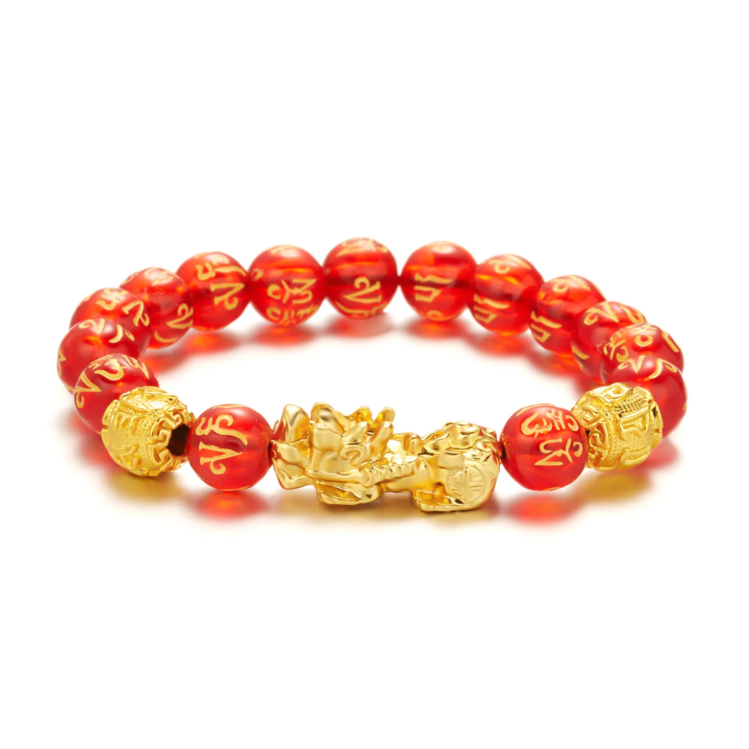 

Feng Shui Red Crystal Wealth Bracelets for Men Multicolour Pi Xiu Buddha Bead Bracelets Women 10mm Dragon Mantra Lucky Jewelry