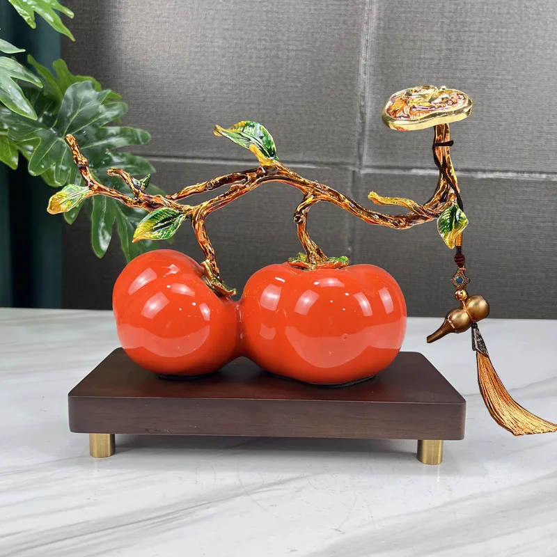 Enamel everything is good for persimmon jewelry gifts new Chinese living room corridor high-end lucky