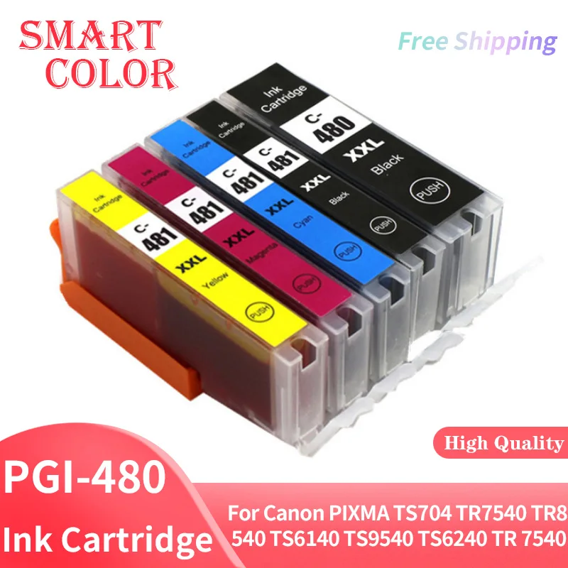 Compatible for Canon 480 481 PGI-480 CLI-481 ink Cartridge PIXMA TS704 TR7540 TR8540 TS6140 TS9540 TS6240 TR 7540 printer