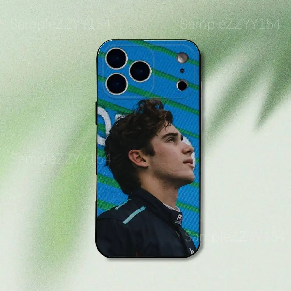 حافظة هاتف F-FrancoS 43 F1 C-Colapinto لهاتف iPhone 17,16,15,14,13,12,Pro,Max,Plus,E,SE4,Air,Mini Black Soft Funda