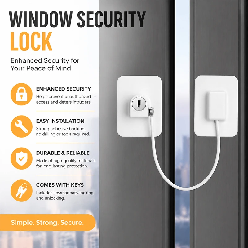 1pcs Child Safety Window Restrictor Lock Security Latch for Sliding Door & Casement Window Stopper Protection