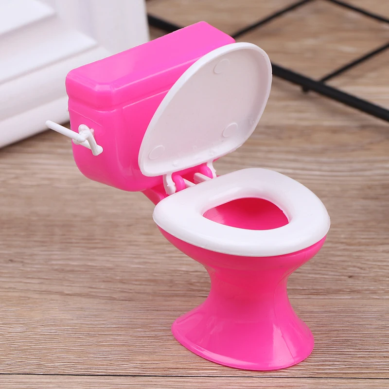 Dollhouse Furniture Bathroom Toilet Doll House Miniature Baby Pretend Toys