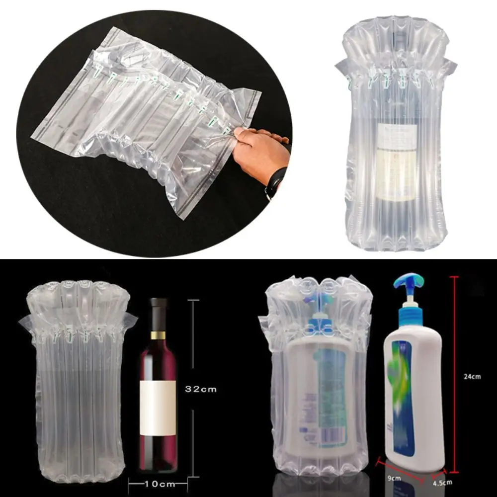 10Pcs/Set Air Column Buffer Bubble Bags Roll Film Protection Beer Glass Bottles Inflatable Packaging Bag Wine Bottle Protector