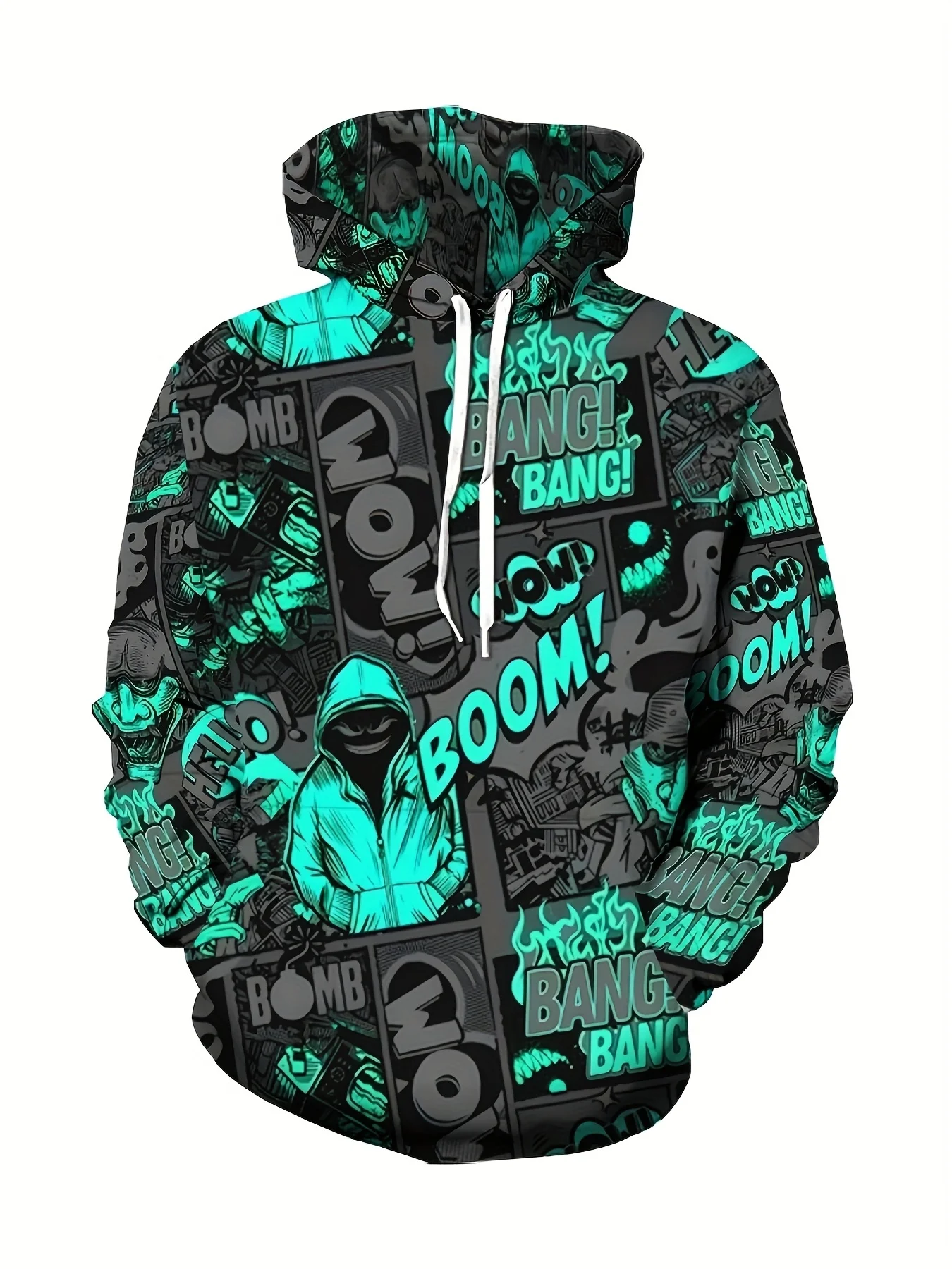 

(Comic Book-Inspired BOOM! BANG! Graphics), Weekend Outfit, Durable Fabric, Comfortable Material, Young Adults, PLUS SIZE