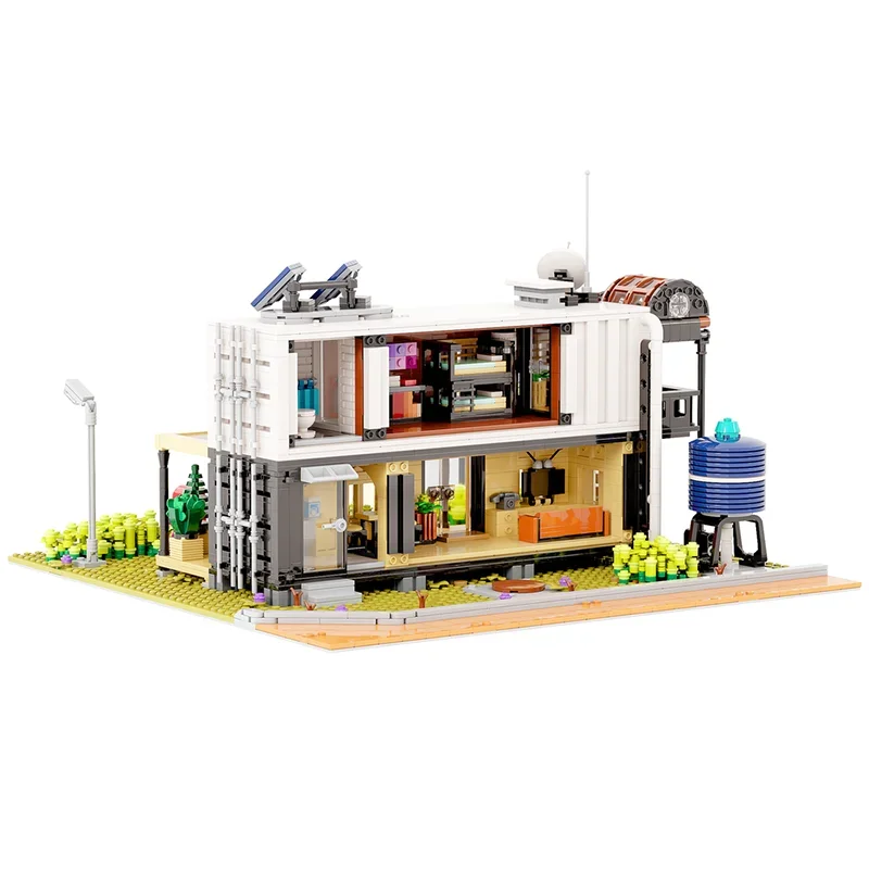 Street View Model Moc Building Blocks  Container House II Model Technology Brick DIY Assembly Construction Toy Holiday Gifts