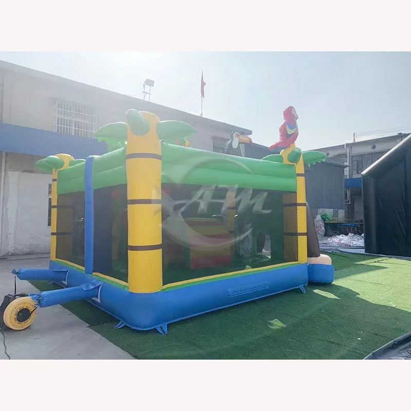 Nuevo Parque de trampolín inflable divertido, castillo hinchable, casa de rebote en la jungla para niños