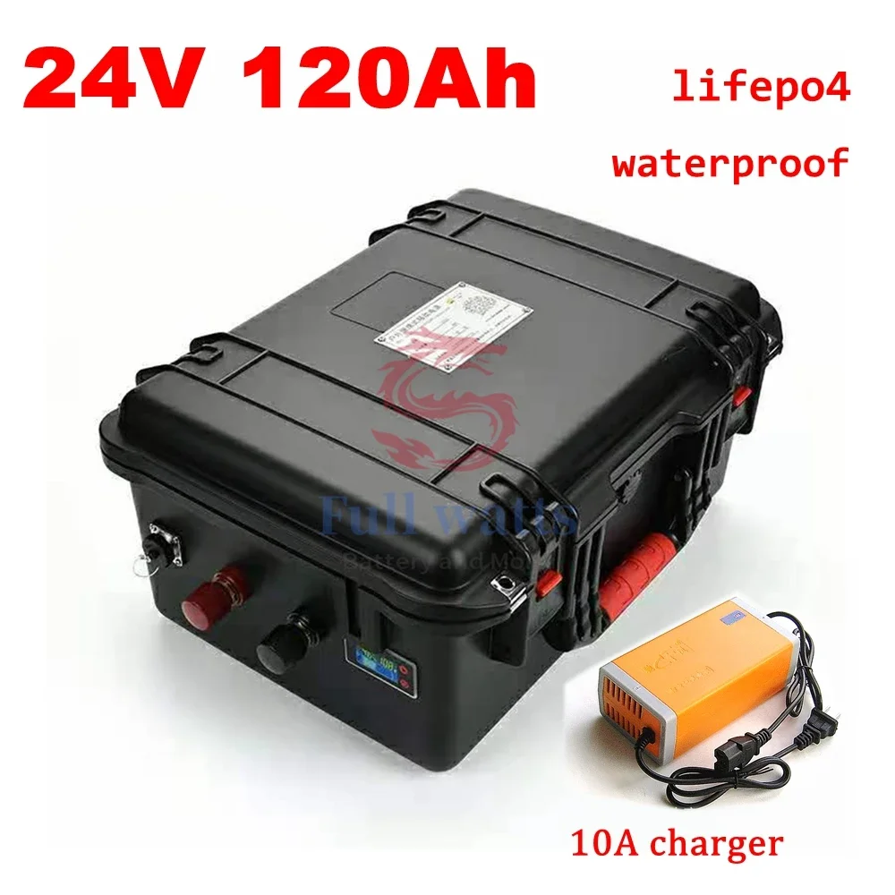 

24v 120ah Lifepo4 battery 24V lifepo4 120AH lifepo4 battery pack waterproof 24v lithium battery pack with 12v(20A) output