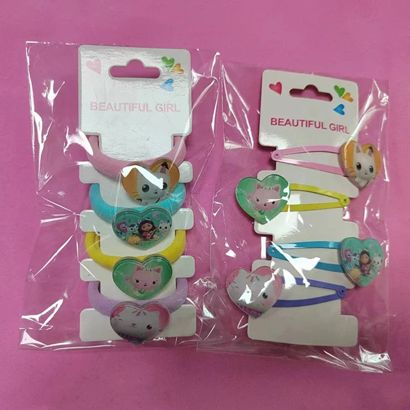 Gabby Dollhouses Girls Cartoon Cute Hair Clip Kids Anime Kawaii Hair-Ties Fashion Charms Headwear Accessories Head-dress Gifts