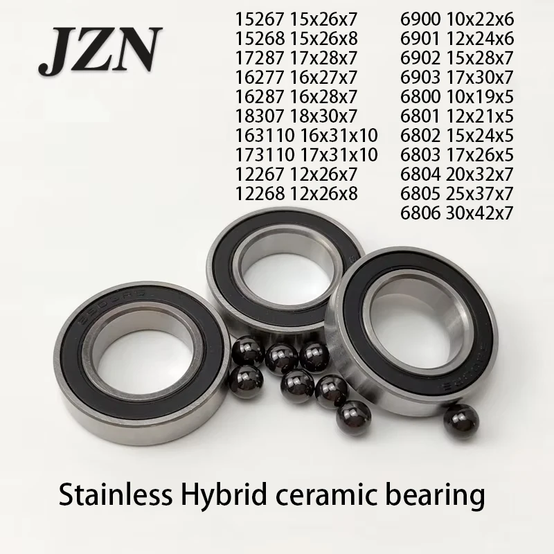 Hybrid Ceramic Bearing for Bike Bicycle Bearing Inside Diameter 10 12 15 16 17 18 20 25 30 Mm 2RS 10mm 12mm 15mm 16mm 17mm 18mm