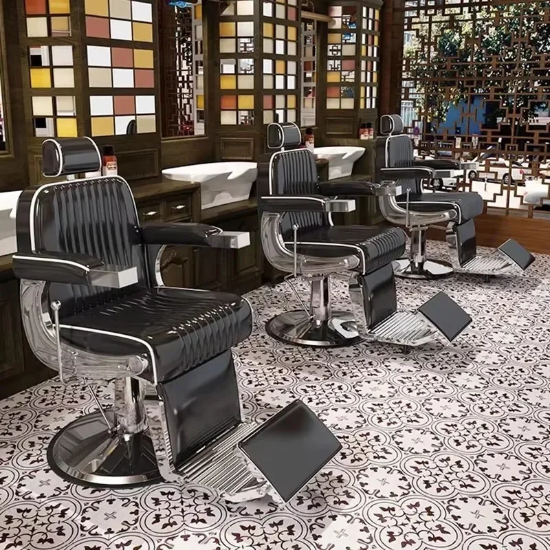 

Japanese Retro Rest Barber Unique Cushion Advanced Vintage Chair Swivel Reclinable Beauty Stool Salon Furniture Makeup Chair
