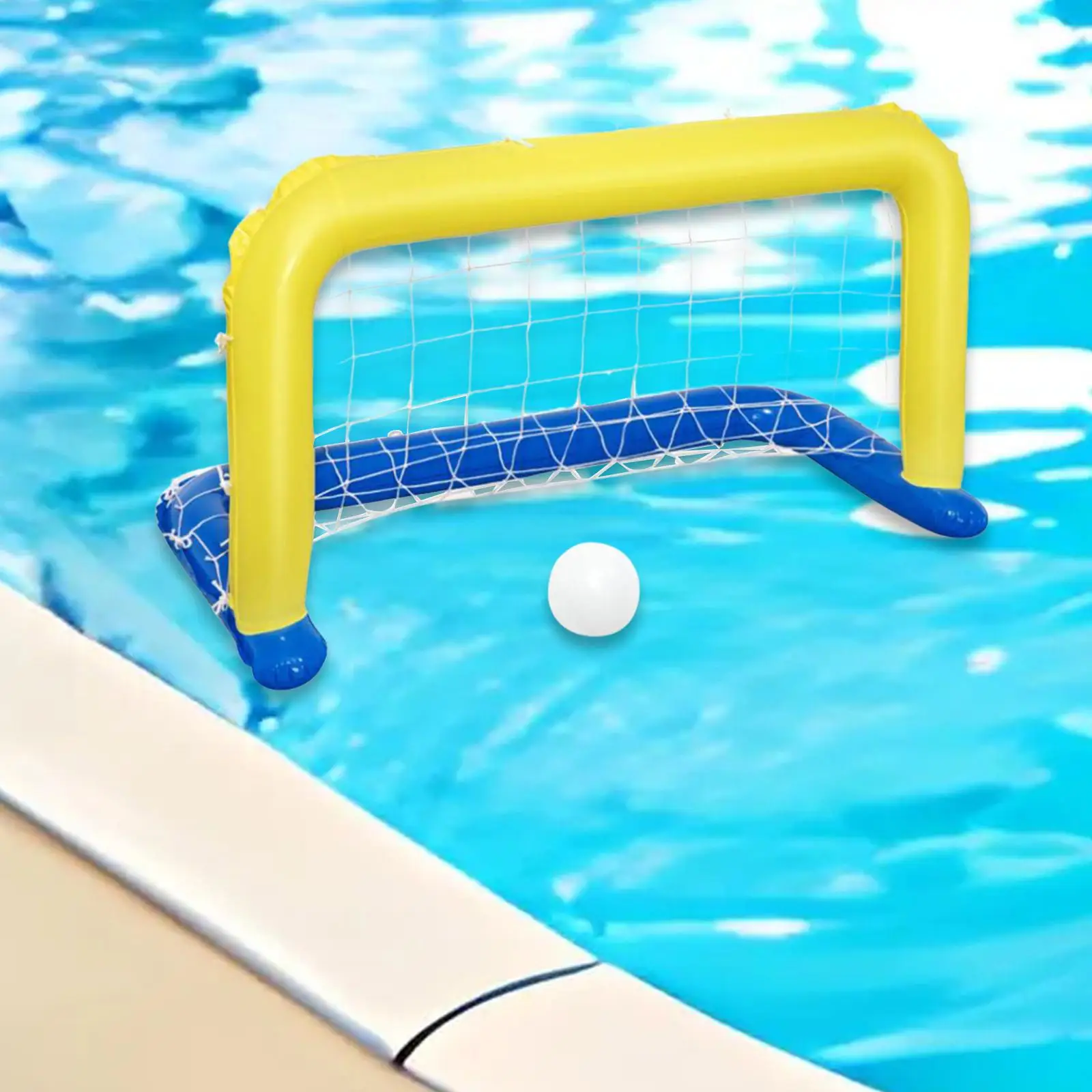 Summer Pool Toy Set Inflatable Water Polo Goal and Ball for Children Family Swimming