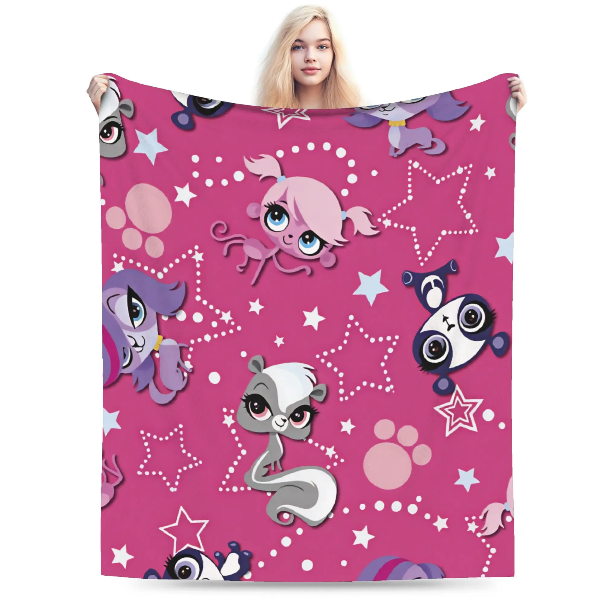 Littlest Pets Shops Blankets Quality Warm  Throw Blanket Winter Plane Travel Home Decor Funny Bedspread