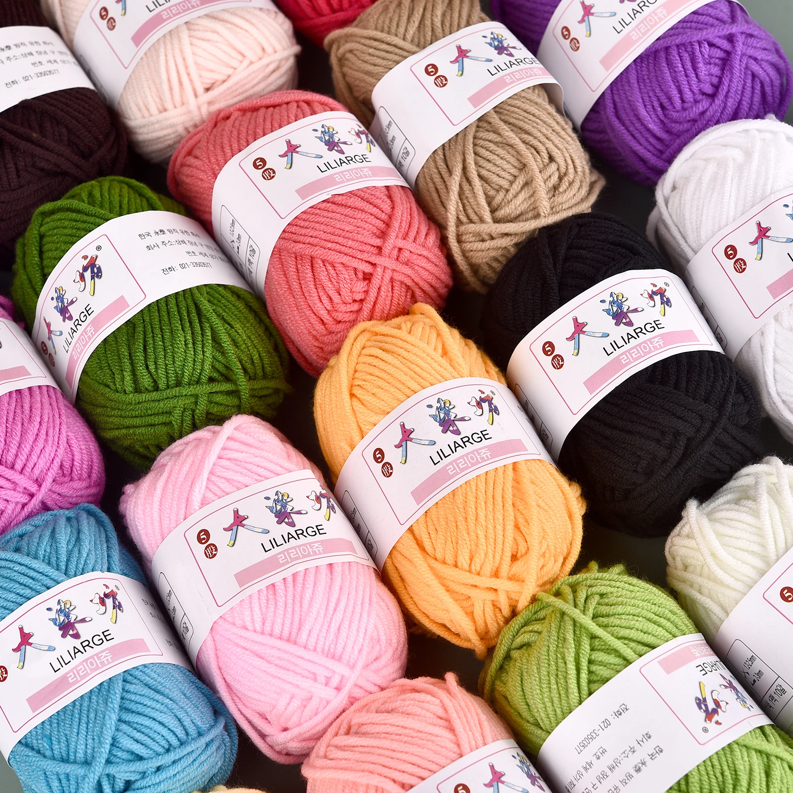 

25g 5ply Milk Sweet Soft Cotton Baby Knitting Yarn Thick Yarn Hand Knitting Crochet Yarn for DIY Scarf Sweater Hat Doll Crafts