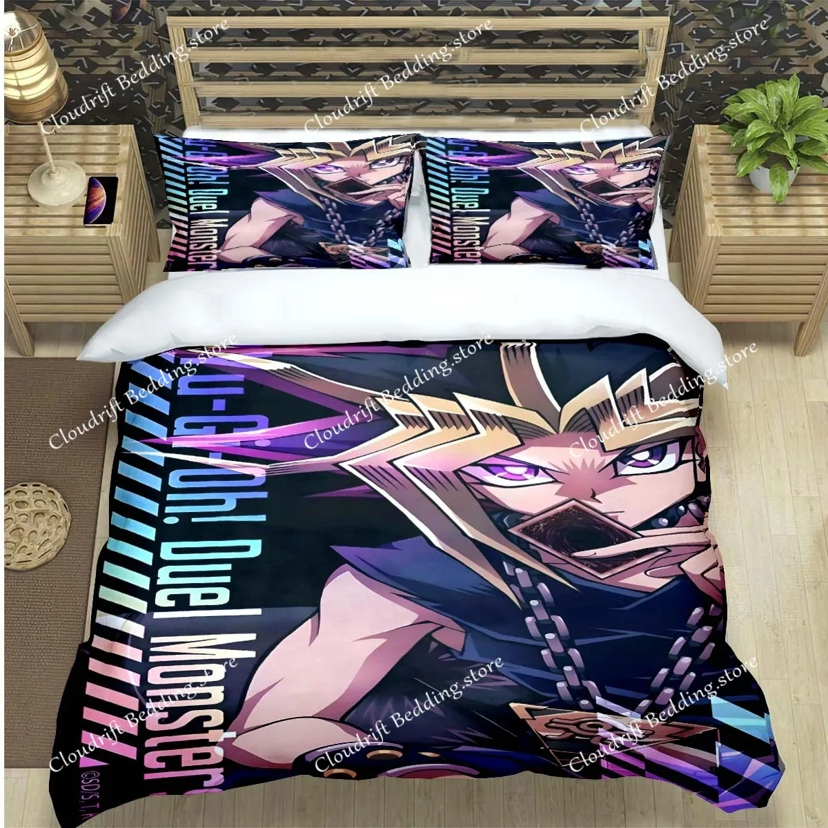 

Famous Card Games Y-Yu-Gi-Oh Print Bedding Sets Bed Supplies Set Comforter Set Teens Girls Cartoon Twin Single Kid Gift