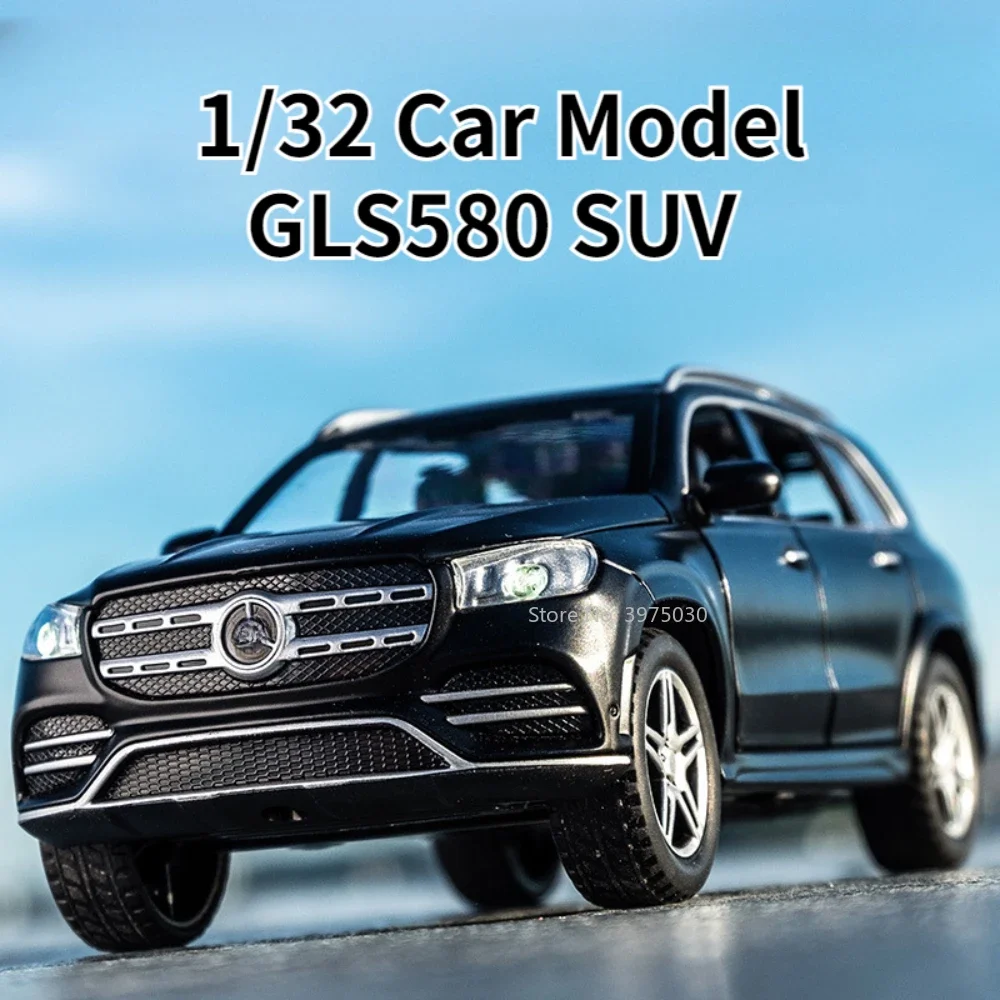 Benz GLS580 SUV Car Model Toy, Off-Road Vehicle, Sound Light, Rib Back Decoration, Alliage moulé sous pression, Jouets pour enfants, Cadeaux, Échelle 1:32