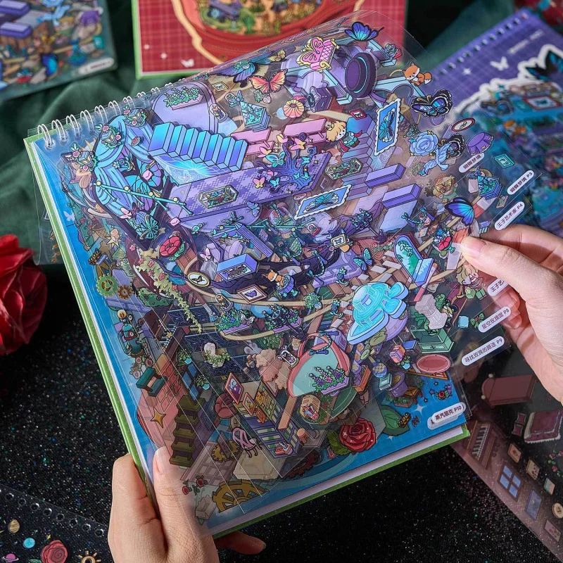 

23 - Sheet Large - Format 3D Scene Sticker Collection, Beautiful 3D Scenes (Beach Views, Mountain Landscapes) for Hand Account