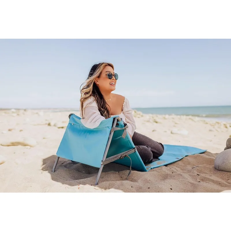 Beach comber tragbare Strand matte-weiche Strand liege-Rucksack Strandkorb & Tasche (himmelblau mit Multi-Streifen-Muster)