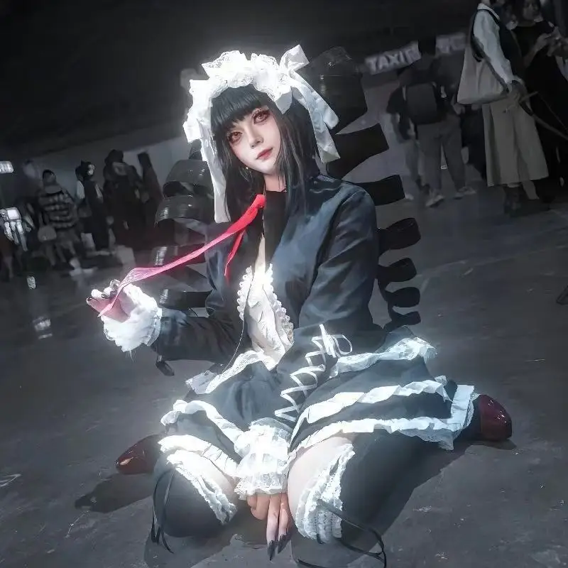 

Dangaronpa Celestia Ludenberg Cosplay Costume Women School Uniform Halloween Carnival Gothic Lolita Dress Set
