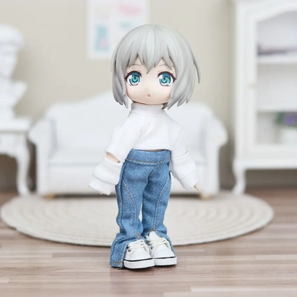 New Fashion Doll Clothes Mini 2 Colors Bell-bottoms Cute Denim Trousers For 1/11 OB11 Dolls For 1/12 Bjd/GSC Dolls